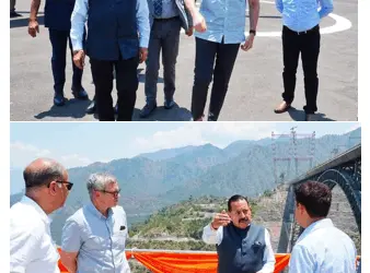CM Omar Abdullah, Dr Jitendra Singh, Review Final Prep at Chenab Bridge Before PM Modi’s Inauguration