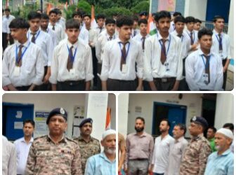 CRPF 163 Battalion Organises ‘Har Ghar Tiranga’ Programme Ahead of 80th Independence Day at Boys High School Qazigund