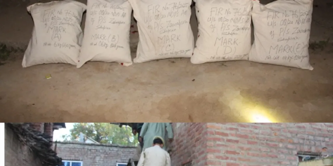 War Against Drugs; Major Success Against Narcotics: Shopian Police Seize 31.8 Kgs Charas