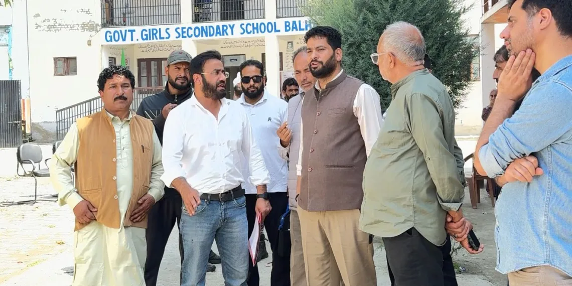 Er. Aijaz Hussain Sanctions Funds for Upgrading Infrastructure in Govt School; Inspects Development Works Including Playground at Balhama