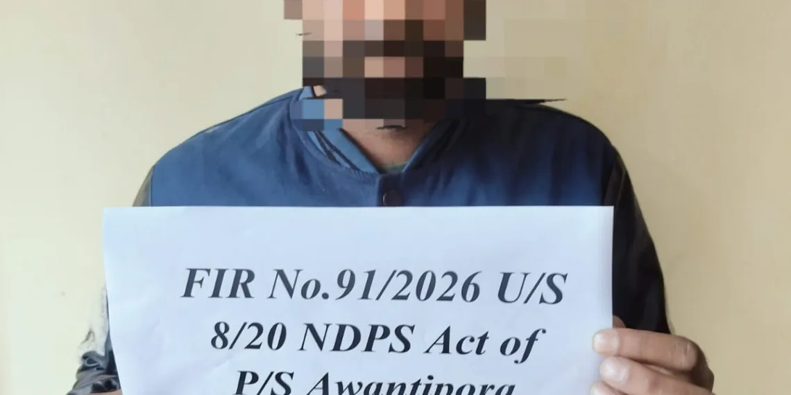 Awantipora Police Nab Drug Peddler at Naka, Charas Recovered