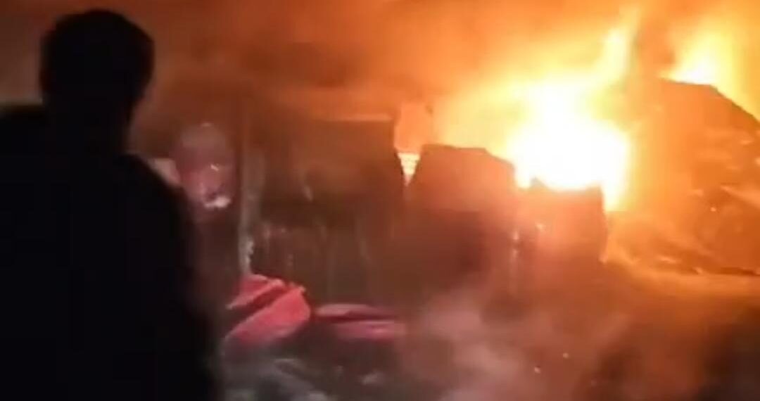 Fire Erupts at BK Traders Godown in Baramulla, Joint Rescue Operation Launched