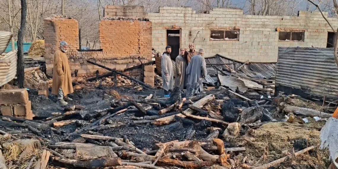 Fire Guts Poultry Farm and Cowshed in Pahilpora Ganderbal, Causing Heavy Losses