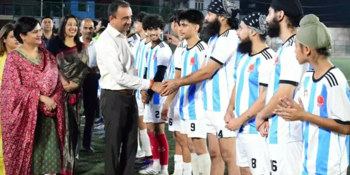 YSS J&K’s Friendly Night Match: Youth Score Against Drugs Under Floodlights