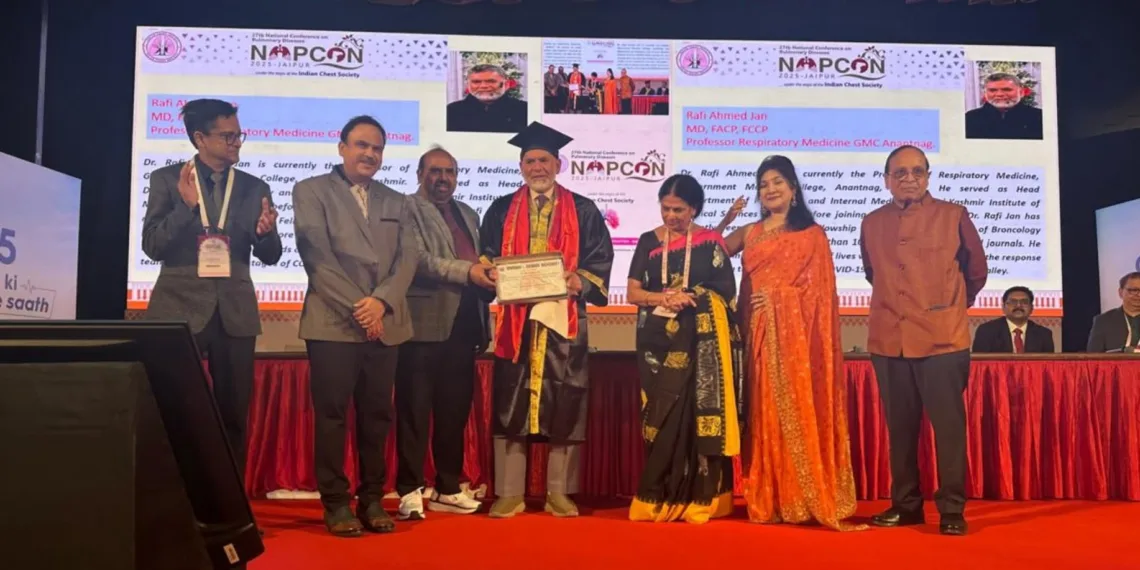 GMC Anantnag Prof. Dr. Rafi Jan Awarded Prestigious Fellowship of Indian Chest Society