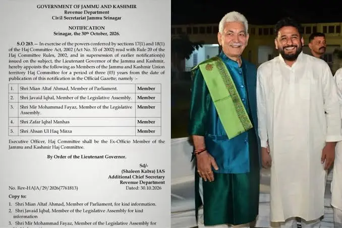 Mian Altaf, Javaid Iqbal, Mir Fayaz Among Five Appointed Members of J&K Haj Committee