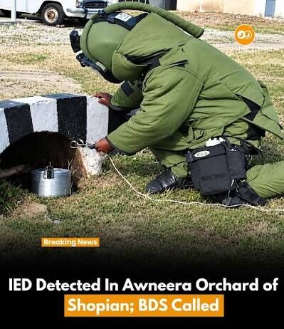 IED Detected In Awneera Orchard of Shopian; BDS Called