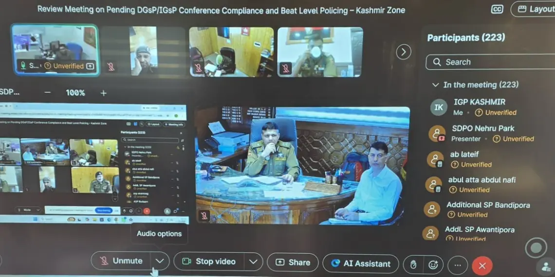 IGP Kashmir Directs All Police Stations to Adopt SMART, Digital Beat Policing