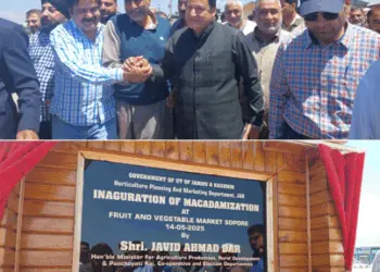 Minister Javed Ahmad Dar Inaugurates Rs 117.63 Lakh Macadamization Project at Sopore Fruit Mandi