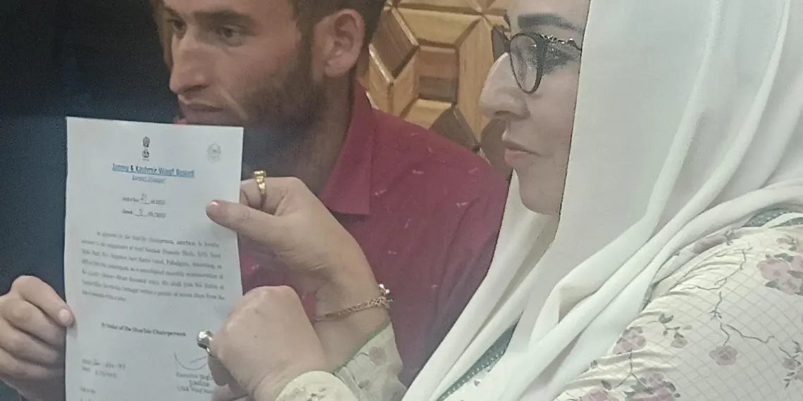 Waqf Board Chairperson Hands Over Job Letter to Pahalgam Braveheart’s Brother