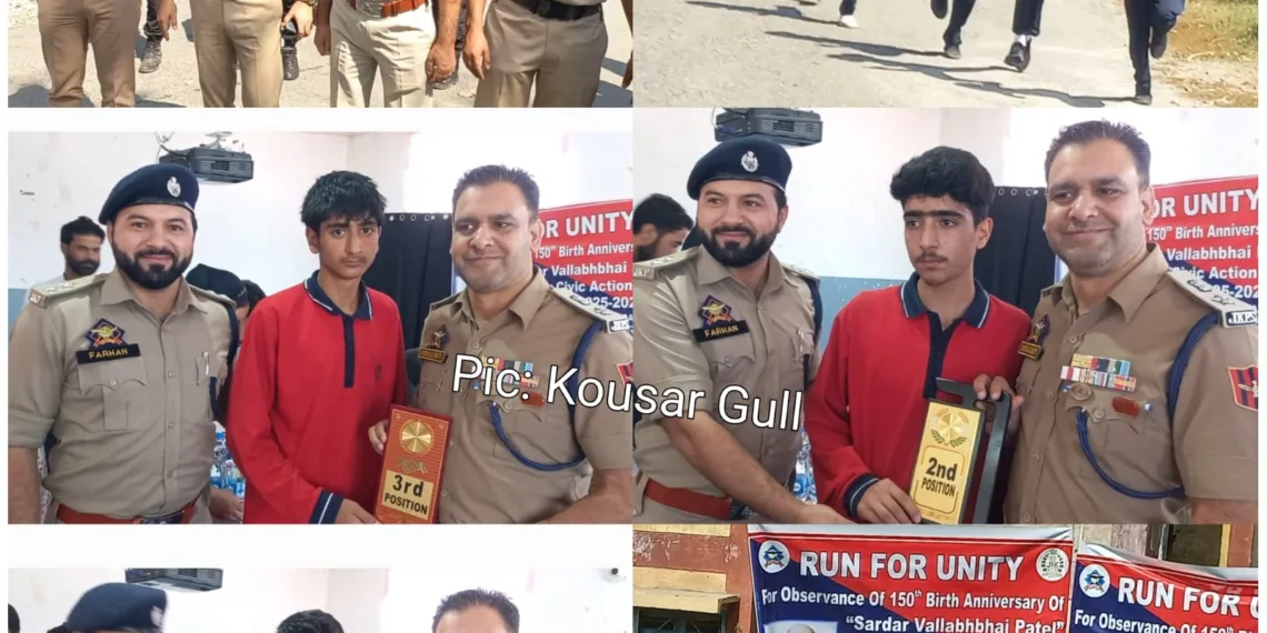 Kulgam Police Organises ‘Run for Unity’ in Qazigund to Mark Sardar Vallabhbhai Patel’s 150th Birth Anniversary