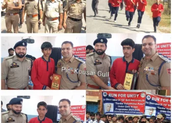 Kulgam Police Organises ‘Run for Unity’ in Qazigund to Mark Sardar Vallabhbhai Patel’s 150th Birth Anniversary