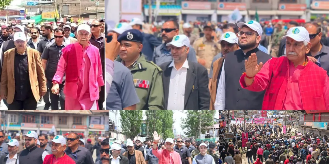 Record Public Participation in ‘Nasha Mukt Padyatra’ Led by Lieutenant Governor in Budgam