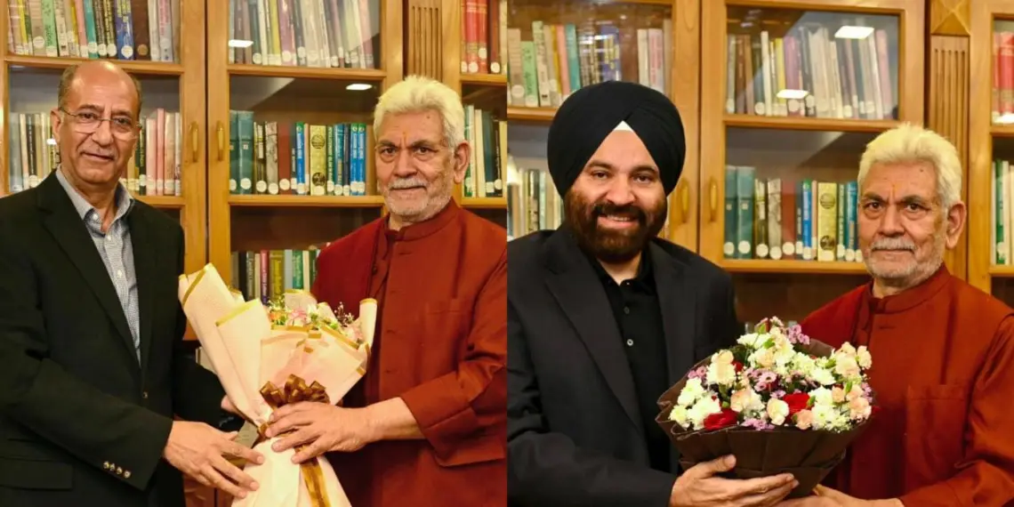 J&K CM’s Advisor Nasir Aslam Wani, NC MP Gurwinder Singh Oberoi Call on LG Manoj Sinha