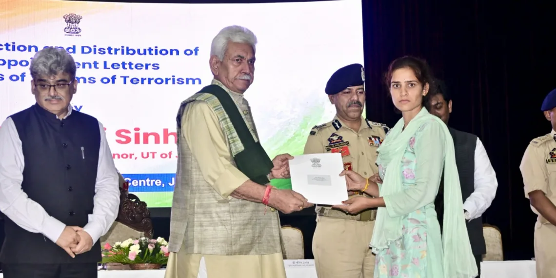 “Justice After Years of Suffering”: LG Manoj Sinha Hands Over 80 Appointment Letters to Kin of Terror Victims