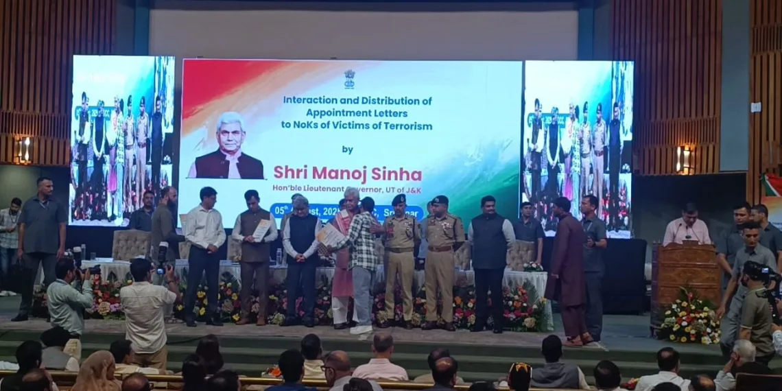 LG Manoj Sinha Hands Over Appointment Letters to 250 Families of Terror Victims in Srinagar