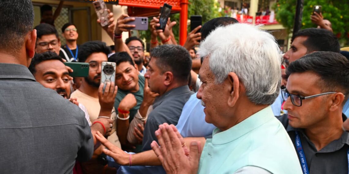LG Manoj Sinha Reviews Arrangements at Bhagwati Nagar Yatri Niwas Ahead of Amarnath Yatra