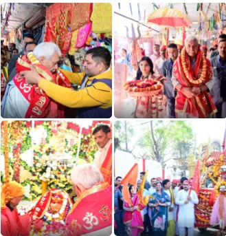 LG Manoj Sinha Flags Off Pracheen Marg Pavitra Chhari Yatra, Joins Pratham Puja at Nagrota