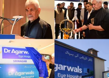 LG Manoj Sinha Opens Dr. Agarwal’s Eye Hospital in Srinagar, Calls J&K a Leader in Healthcare Growth