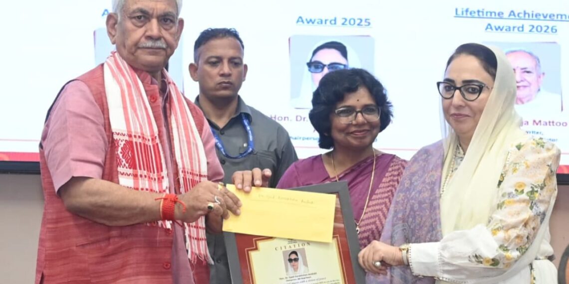 Dr Darakhshan Andrabi Among Five Women Honoured with Lal Ded National Award by LG at SKICC