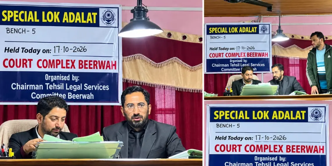 National Lok Adalat Held at Beerwah Court Complex, Cheque Bounce Cases Taken Up