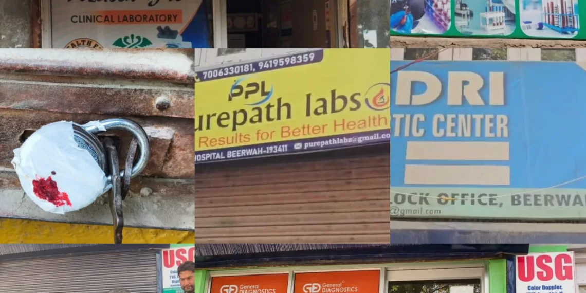 Health Department Seals Six Unregistered Diagnostic Labs in Khag and Beerwah
