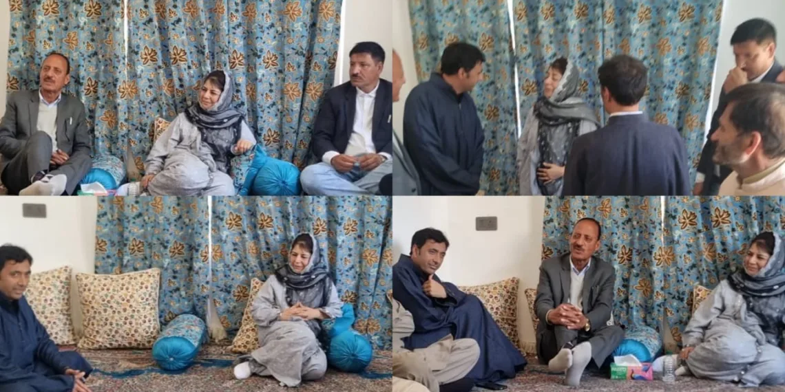 Mehbooba Mufti Visits Journalist Yahya Sultan’s Residence, Offers Condolences