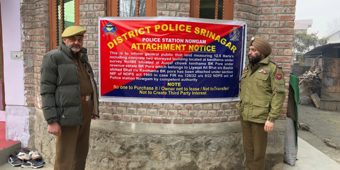 ₹1.6 Cr Asset Seized in Major Blow to Drug Network in Srinagar