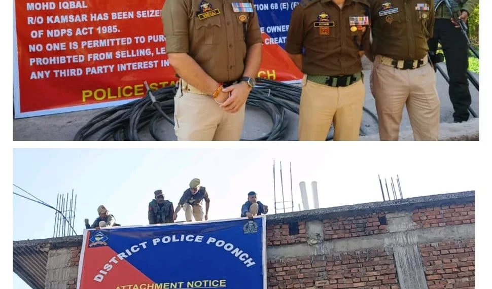 Poonch Police Seizes Assets of Notorious Drug Trafficker Worth ₹1.11 Crore