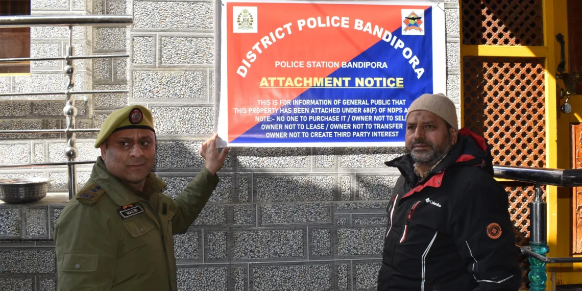 BandiporaPolice Attaches Property of Drug Peddler in Bandipora