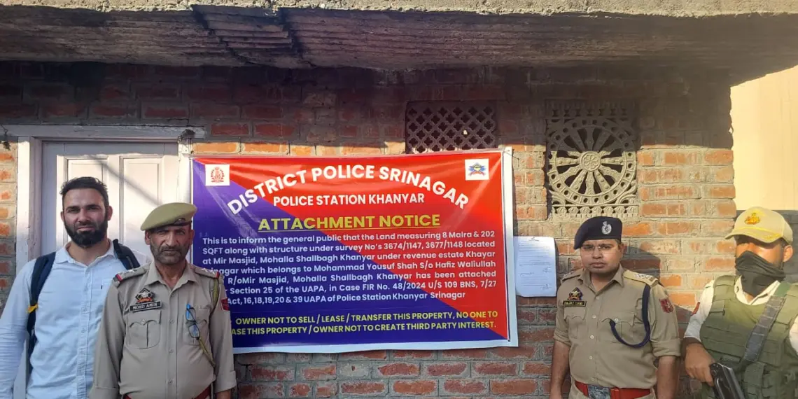 Terror Funding Crackdown: Srinagar Police Attaches Property Worth ₹1.5 Crore in Khanyar