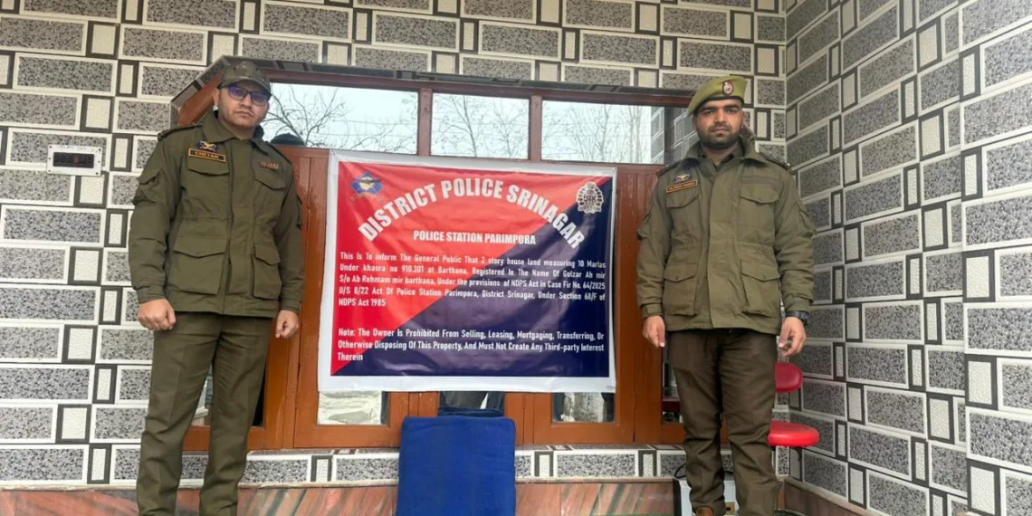 Srinagar Police Attaches Property of Notorious Drug Peddler Worth ₹1 Crore
