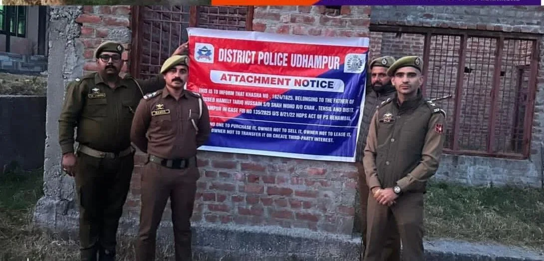 Udhampur Police Deals Fresh Blow to Narco Network, Attaches ₹70 Lakh Property of Peddler