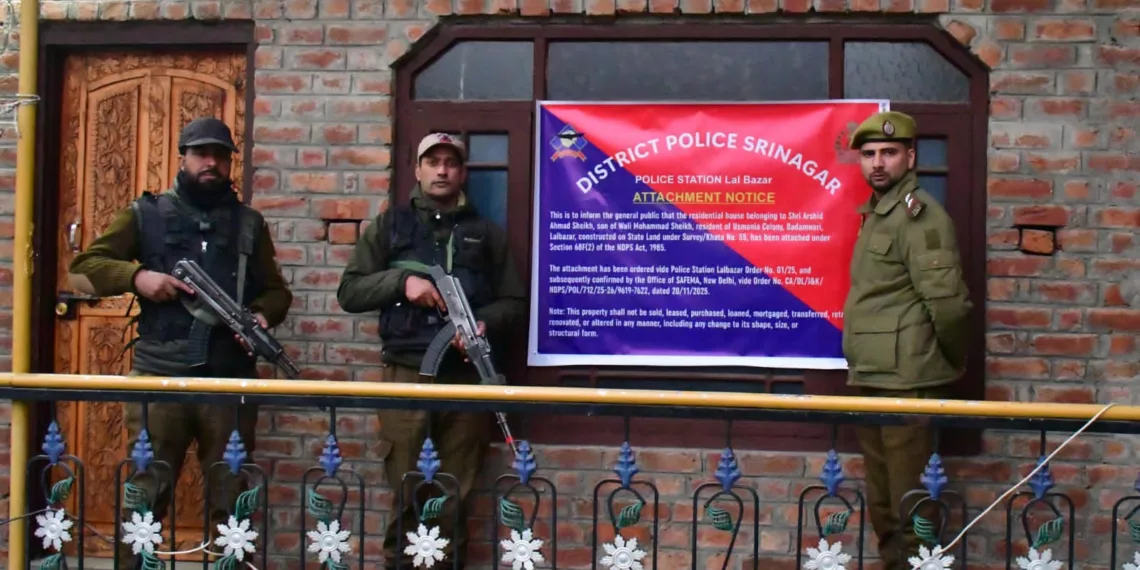 Srinagar Police Attaches Property of Notorious Drug Peddler Valued at ₹75 Lakhs