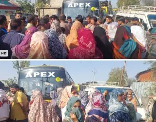 Water Shortage Sparks Protest in Rashidabad Bomai, Residents Block Bandipora-Kupwara Road