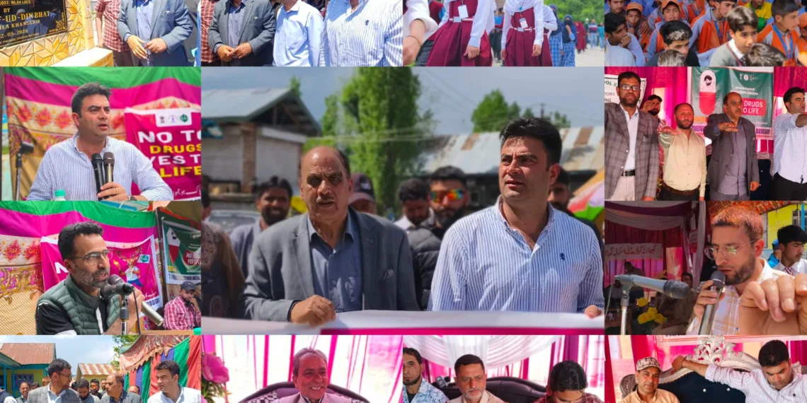 MLA Khansahib Saif-ud-Din Bhat Lays Foundation Stones for Educational Projects, Participates in Nasha Mukt Abhiyan at Khag