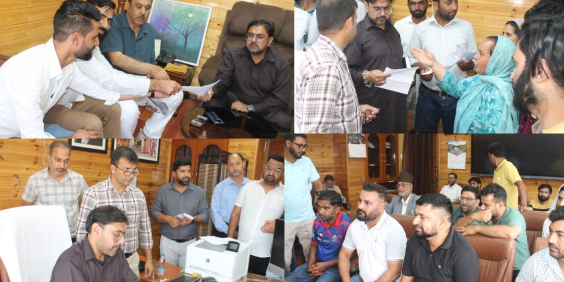 Satish Sharma Meets Multiple Delegations in Srinagar, Reaffirms Commitment to Welfare of Workers, Traders and Youth