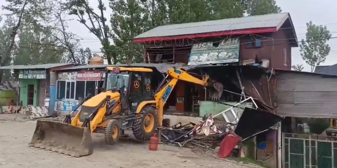 Crores Worth Illegal Drug-Linked Properties Razed Along NH-44 in Anantnag Crackdown