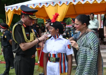 Southern Army Commander Reviews Diamond Jubilee POP at NCC OTA Gwalior