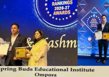 Spring Buds Educational Institute Ompora Ranked No. 1 in Budgam in EducationWorld India School Rankings 2026–27