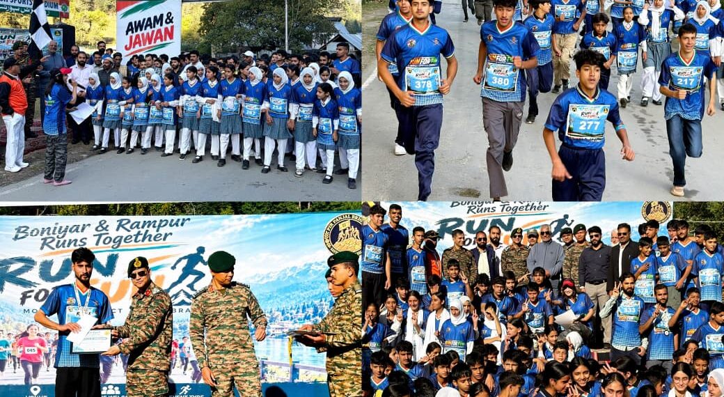 بونیار میں بھارتی فوج کی جانب سے ’رن فار فن‘ کا انعقاد، تقریباً 500 افراد کی شرکت